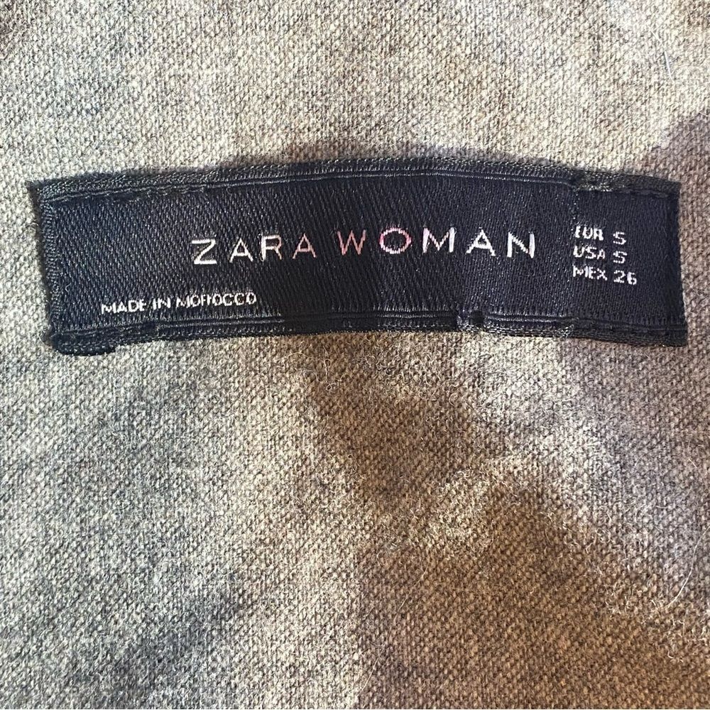 Zara Wool Blend Collarless Structured Coat Grey Women's S - Picture 7 of 7